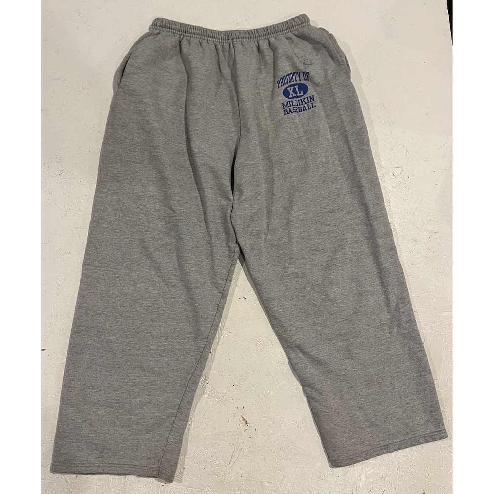 Vintage Champion Milliken University Basketball Sweatpants Pants Mens XL Gray‎